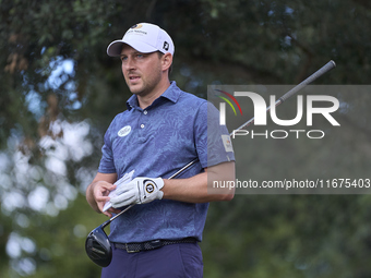 Lukas Nemecz of Austria looks on the 15th hole on day one of the Estrella Damm N.A. Andalucia Masters 2024 at Real Club de Golf Sotogrande i...