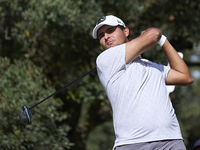 Eugenio Chacarra of Spain tees off on the 15th hole on day one of the Estrella Damm N.A. Andalucia Masters 2024 at Real Club de Golf Sotogra...