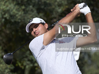 Eugenio Chacarra of Spain tees off on the 15th hole on day one of the Estrella Damm N.A. Andalucia Masters 2024 at Real Club de Golf Sotogra...