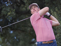 Chase Hanna of the USA tees off on the 15th hole on day one of the Estrella Damm N.A. Andalucia Masters 2024 at Real Club de Golf Sotogrande...