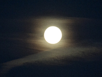 A close-up view of the Hunter's Supermoon in Linkoping, Sweden, on October 17, 2024. (