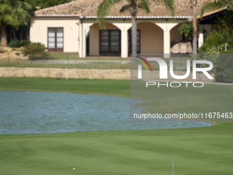 Paul Waring of England plays his second shot on the 14th hole on day one of the Estrella Damm N.A. Andalucia Masters 2024 at Real Club de Go...