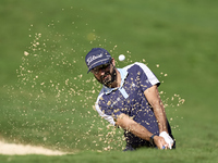 Francesco Laporta of Italy plays his shot out of a bunker on the 14th hole on day one of the Estrella Damm N.A. Andalucia Masters 2024 at Re...