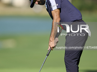 Francesco Laporta of Italy plays his shot on the 14th green on day one of the Estrella Damm N.A. Andalucia Masters 2024 at Real Club de Golf...