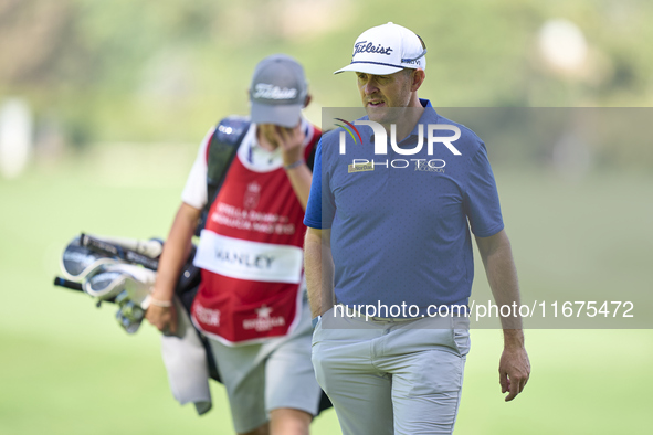 Stuart Manley of Wales walks on the 14th green on day one of the Estrella Damm N.A. Andalucia Masters 2024 at Real Club de Golf Sotogrande i...