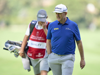 Stuart Manley of Wales walks on the 14th green on day one of the Estrella Damm N.A. Andalucia Masters 2024 at Real Club de Golf Sotogrande i...