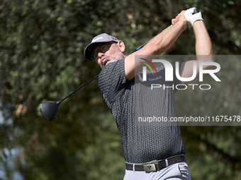 Paul Waring of England tees off on the 15th hole on day one of the Estrella Damm N.A. Andalucia Masters 2024 at Real Club de Golf Sotogrande...