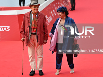 Renzo Arbore and Marisa Laurito attend the red carpet during the 19th Rome Film Festival at Auditorium Parco Della Musica in Rome, Italy, on...