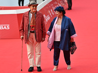 Renzo Arbore and Marisa Laurito attend the red carpet during the 19th Rome Film Festival at Auditorium Parco Della Musica in Rome, Italy, on...