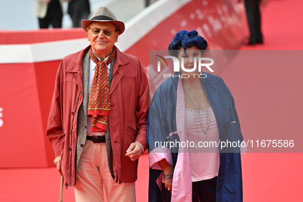 Renzo Arbore and Marisa Laurito attend the red carpet during the 19th Rome Film Festival at Auditorium Parco Della Musica in Rome, Italy, on...