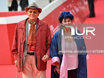 Renzo Arbore and Marisa Laurito attend the red carpet during the 19th Rome Film Festival at Auditorium Parco Della Musica in Rome, Italy, on...