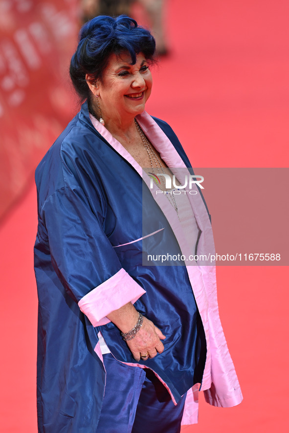 Marisa Laurito attends the red carpet during the 19th Rome Film Festival at Auditorium Parco Della Musica in Rome, Italy, on October 17, 202...