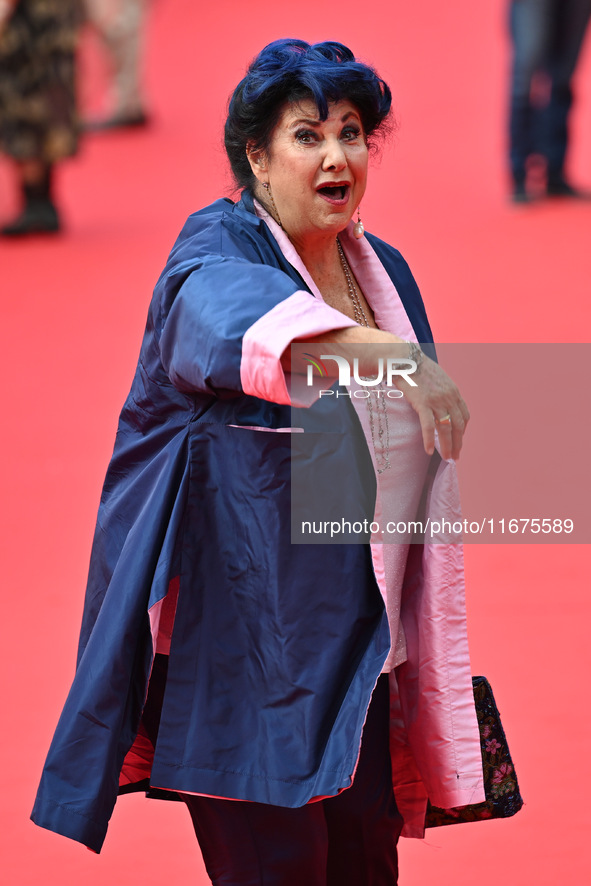 Marisa Laurito attends the red carpet during the 19th Rome Film Festival at Auditorium Parco Della Musica in Rome, Italy, on October 17, 202...