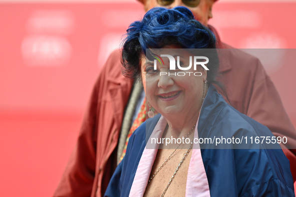 Marisa Laurito attends the red carpet during the 19th Rome Film Festival at Auditorium Parco Della Musica in Rome, Italy, on October 17, 202...