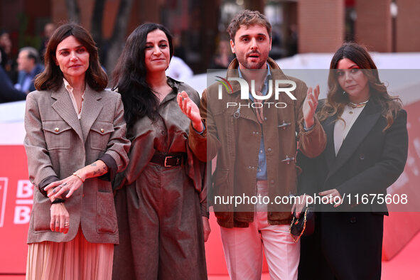 Elisa Fuksas, Elisa Casseri, Flavio Furno, and Lavinia Fuksas attend the ''Marko Polo'' red carpet during the 19th Rome Film Festival at Aud...