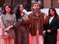 Elisa Fuksas, Elisa Casseri, Flavio Furno, and Lavinia Fuksas attend the ''Marko Polo'' red carpet during the 19th Rome Film Festival at Aud...