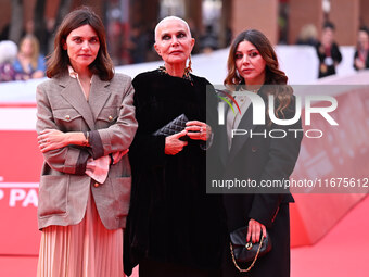 Elisa Fuksas, Doriana Mandrelli, and Lavinia Fuksas attend the ''Marko Polo'' red carpet during the 19th Rome Film Festival at Auditorium Pa...