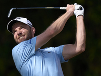 Maximilian Kieffer of Germany tees off on the 17th hole on day one of the Estrella Damm N.A. Andalucia Masters 2024 at Real Club de Golf Sot...