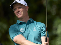 Simon Forsstrom of Sweden tees off on the 17th hole on day one of the Estrella Damm N.A. Andalucia Masters 2024 at Real Club de Golf Sotogra...