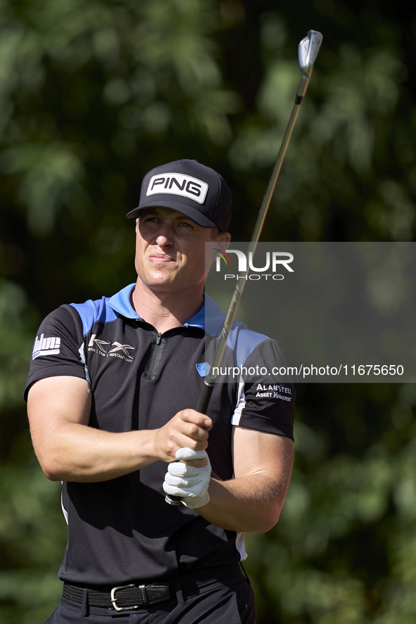 Calum Hill of Scotland tees off on the 17th hole on day one of the Estrella Damm N.A. Andalucia Masters 2024 at Real Club de Golf Sotogrande...