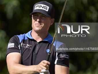 Calum Hill of Scotland tees off on the 17th hole on day one of the Estrella Damm N.A. Andalucia Masters 2024 at Real Club de Golf Sotogrande...