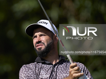 Santiago Tarrio of Spain tees off on the 17th hole on day one of the Estrella Damm N.A. Andalucia Masters 2024 at Real Club de Golf Sotogran...