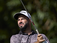 Santiago Tarrio of Spain tees off on the 17th hole on day one of the Estrella Damm N.A. Andalucia Masters 2024 at Real Club de Golf Sotogran...