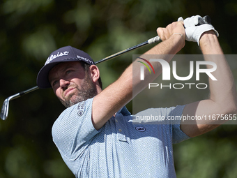 Scott Jamieson of Scotland tees off on the 17th hole on day one of the Estrella Damm N.A. Andalucia Masters 2024 at Real Club de Golf Sotogr...