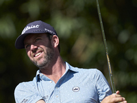 Scott Jamieson of Scotland tees off on the 17th hole on day one of the Estrella Damm N.A. Andalucia Masters 2024 at Real Club de Golf Sotogr...