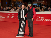 Gianfranco Firriolo and Vinicio Capossela attend the ''Natale Fuori Orario'' red carpet during the 19th Rome Film Festival at Auditorium Par...