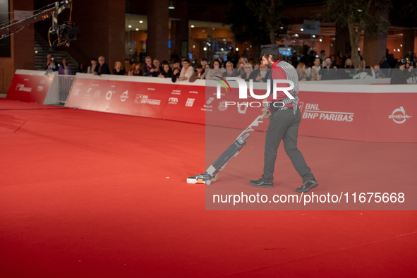 Vinicio Caposela attends the ''Natale Fuori Orario'' red carpet during the 19th Rome Film Festival at Auditorium Parco Della Musica in Rome,...