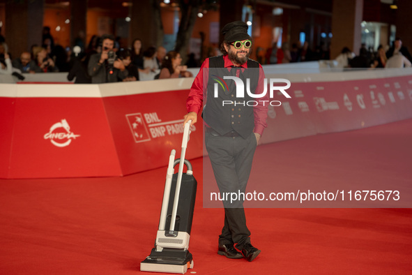 Vinicio Caposela attends the ''Natale Fuori Orario'' red carpet during the 19th Rome Film Festival at Auditorium Parco Della Musica in Rome,...