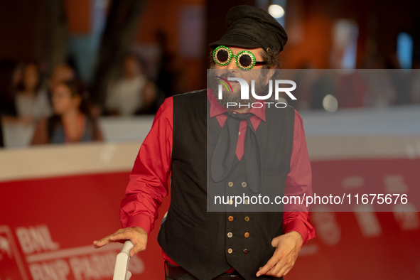 Vinicio Caposela attends the ''Natale Fuori Orario'' red carpet during the 19th Rome Film Festival at Auditorium Parco Della Musica in Rome,...