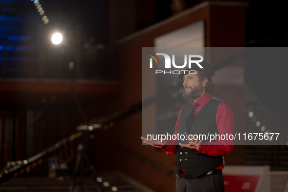 Vinicio Caposela attends the ''Natale Fuori Orario'' red carpet during the 19th Rome Film Festival at Auditorium Parco Della Musica in Rome,...