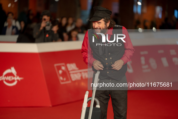 Vinicio Caposela attends the ''Natale Fuori Orario'' red carpet during the 19th Rome Film Festival at Auditorium Parco Della Musica in Rome,...