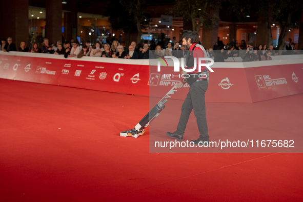 Vinicio Caposela attends the ''Natale Fuori Orario'' red carpet during the 19th Rome Film Festival at Auditorium Parco Della Musica in Rome,...