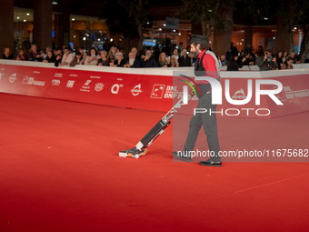 Vinicio Caposela attends the ''Natale Fuori Orario'' red carpet during the 19th Rome Film Festival at Auditorium Parco Della Musica in Rome,...