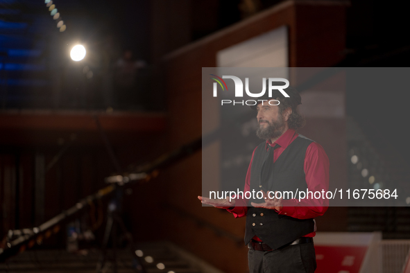 Vinicio Caposela attends the ''Natale Fuori Orario'' red carpet during the 19th Rome Film Festival at Auditorium Parco Della Musica in Rome,...