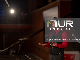 Vinicio Caposela attends the ''Natale Fuori Orario'' red carpet during the 19th Rome Film Festival at Auditorium Parco Della Musica in Rome,...