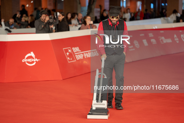 Vinicio Caposela attends the ''Natale Fuori Orario'' red carpet during the 19th Rome Film Festival at Auditorium Parco Della Musica in Rome,...