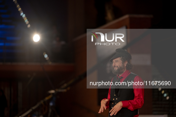 Vinicio Caposela attends the ''Natale Fuori Orario'' red carpet during the 19th Rome Film Festival at Auditorium Parco Della Musica in Rome,...