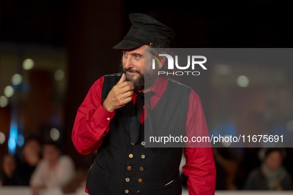 Vinicio Caposela attends the ''Natale Fuori Orario'' red carpet during the 19th Rome Film Festival at Auditorium Parco Della Musica in Rome,...