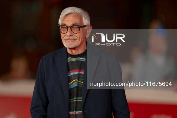 Luc Merenda attends the ''Paradiso in Vendita'' red carpet during the 19th Rome Film Festival at Auditorium Parco Della Musica in Rome, Ital...