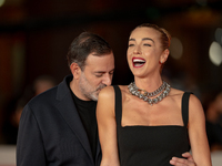 Fausto Brizzi and Silvia Salis attend the ''Paradiso in Vendita'' red carpet during the 19th Rome Film Festival at Auditorium Parco Della Mu...