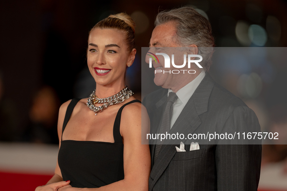 Luca Barbareschi and Silvia Salis attend the ''Paradiso in Vendita'' red carpet during the 19th Rome Film Festival at Auditorium Parco Della...