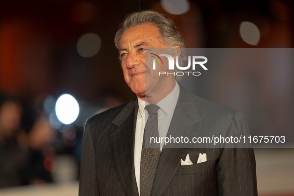 Luca Barbareschi attends the ''Paradiso in Vendita'' red carpet during the 19th Rome Film Festival at Auditorium Parco Della Musica in Rome,...