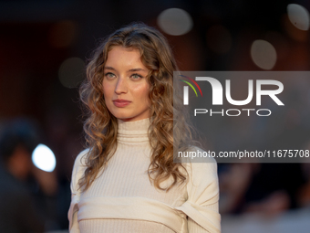 Giulia Maenza attends the ''U.S. Palmese'' red carpet during the 19th Rome Film Festival at Auditorium Parco Della Musica in Rome, Italy, on...