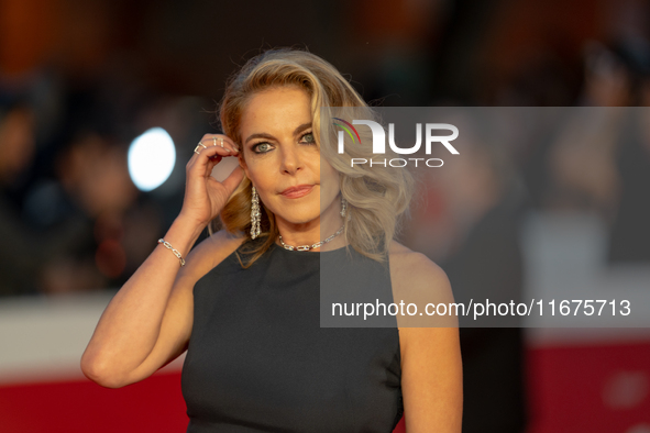 Claudia Gerini attends the ''U.S. Palmese'' red carpet during the 19th Rome Film Festival at Auditorium Parco Della Musica in Rome, Italy, o...