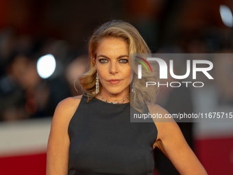 Claudia Gerini attends the ''U.S. Palmese'' red carpet during the 19th Rome Film Festival at Auditorium Parco Della Musica in Rome, Italy, o...