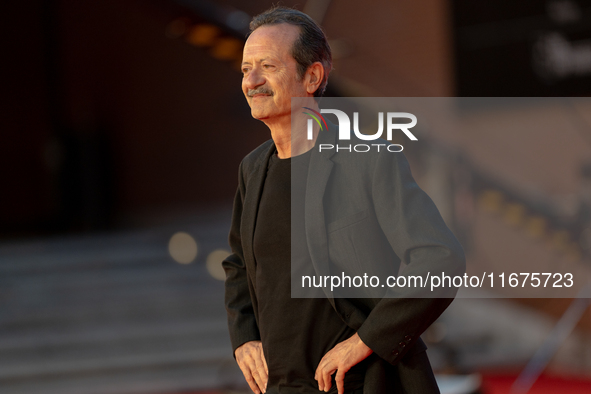 Rocco Papaleo attends the ''U.S. Palmese'' red carpet during the 19th Rome Film Festival at Auditorium Parco Della Musica in Rome, Italy, on...